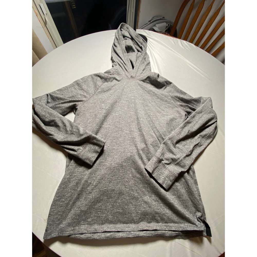 Vince Mens Heathered Grey Long Sleeve Pullover Hoodie Knit Shirt Medium
